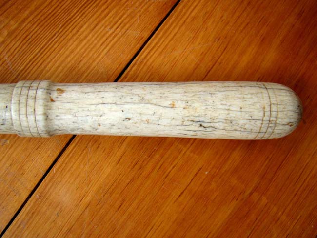 A RARE large 19th century carved Whalebone Belaying Pin — image 2